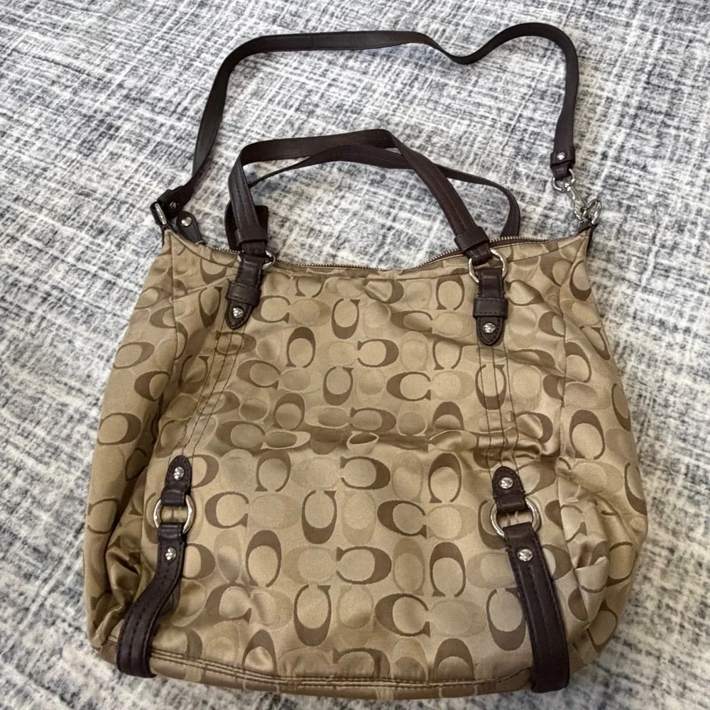 Coach Alexandra Signature Tri-Color Convertible Satchel Shoulder Bag F17580 Y2K